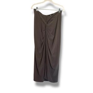 Jarbo Gray Silk Maxi Skirt Size Small